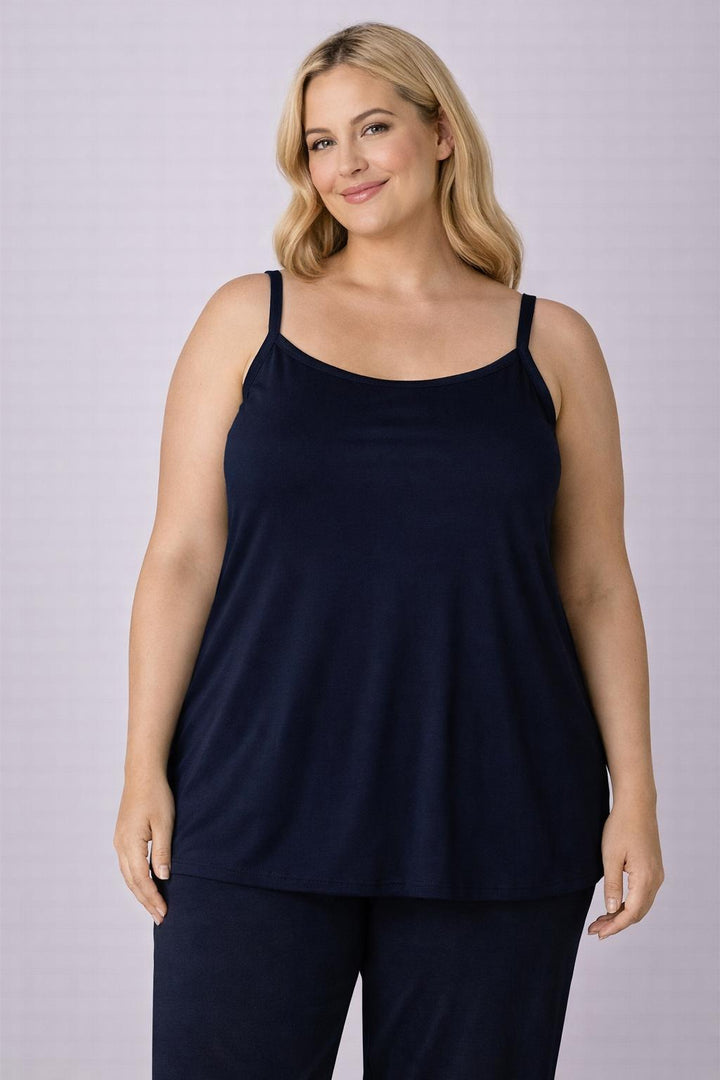 Blauwe Top Met Verstelbare Spaghetti Bandjes