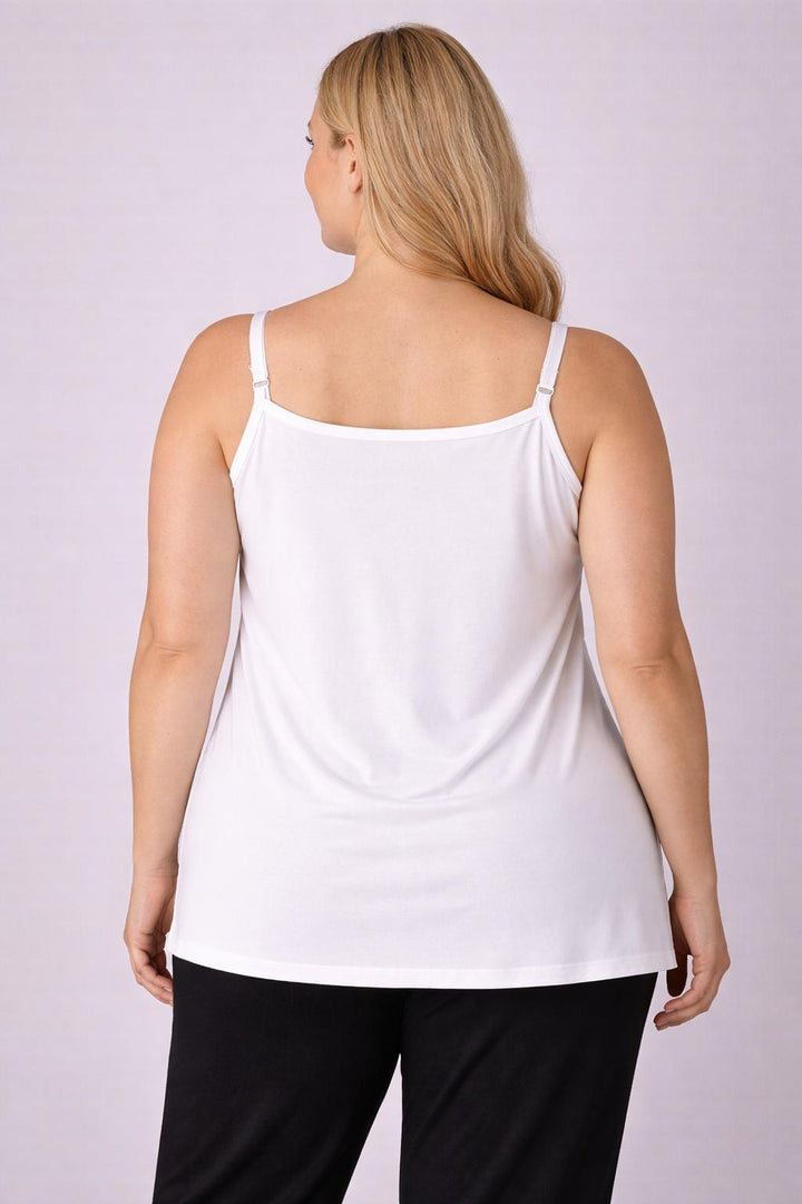 Witte Top Met Verstelbare Spaghetti Bandjes