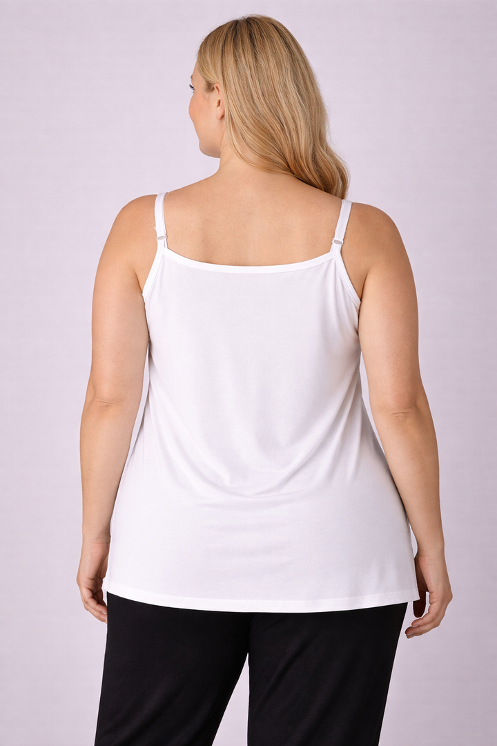 Witte Top Met Verstelbare Spaghetti Bandjes