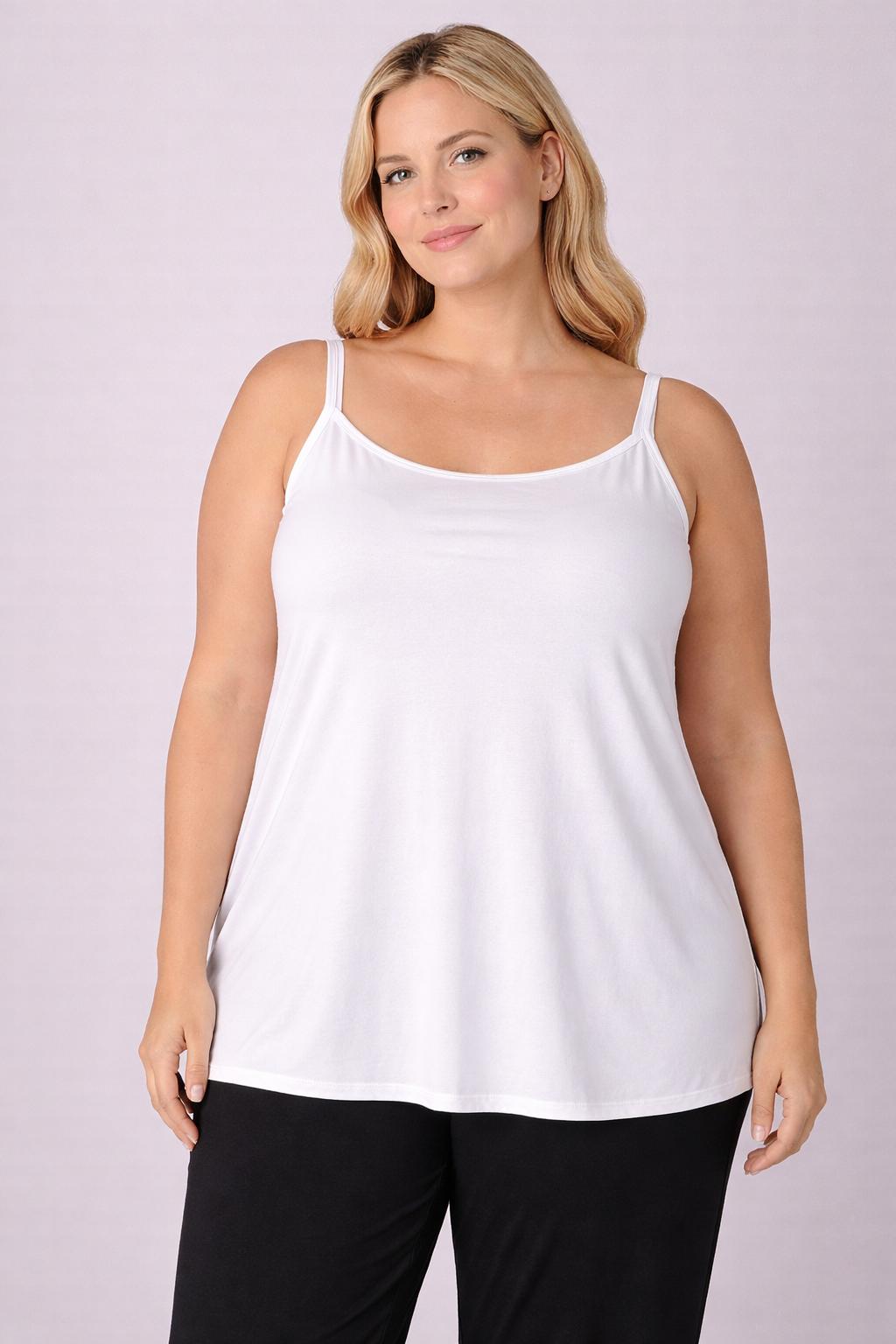 Witte Top Met Verstelbare Spaghetti Bandjes