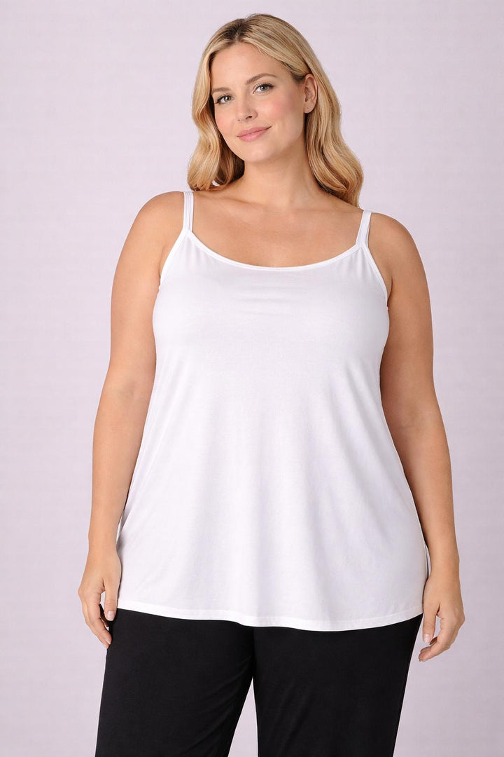 Witte Top Met Verstelbare Spaghetti Bandjes