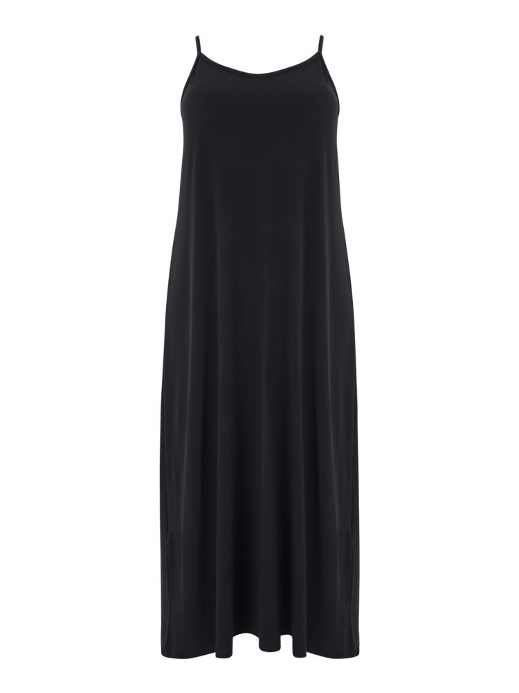 zwarte lange jurk-mat fashion-0000.7504.D - black