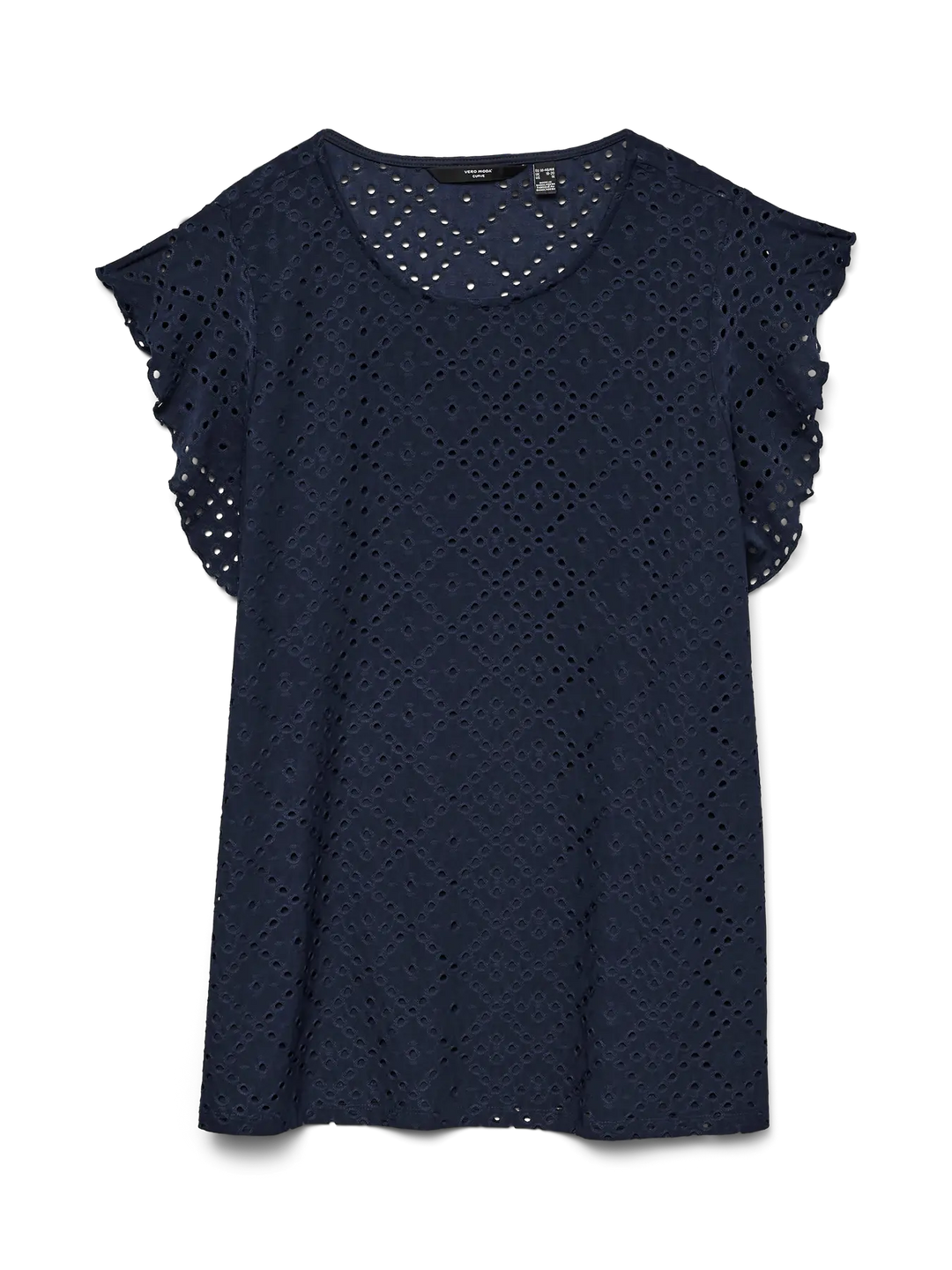 Donkerblauwe Broderie Top