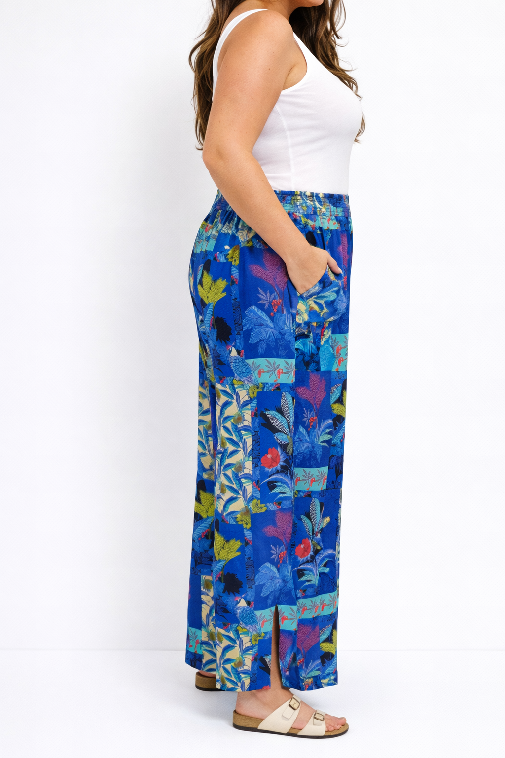 Wijde Broek Tropische Print