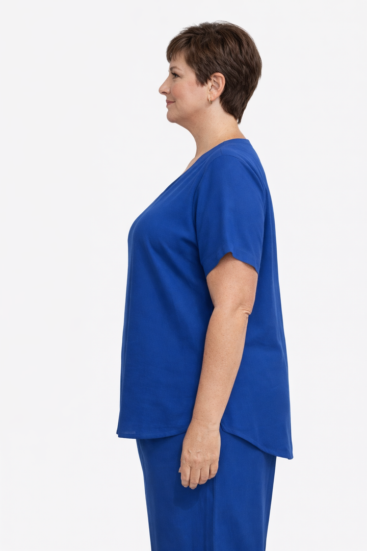 V-Hals Blouse Met Korte Mouw