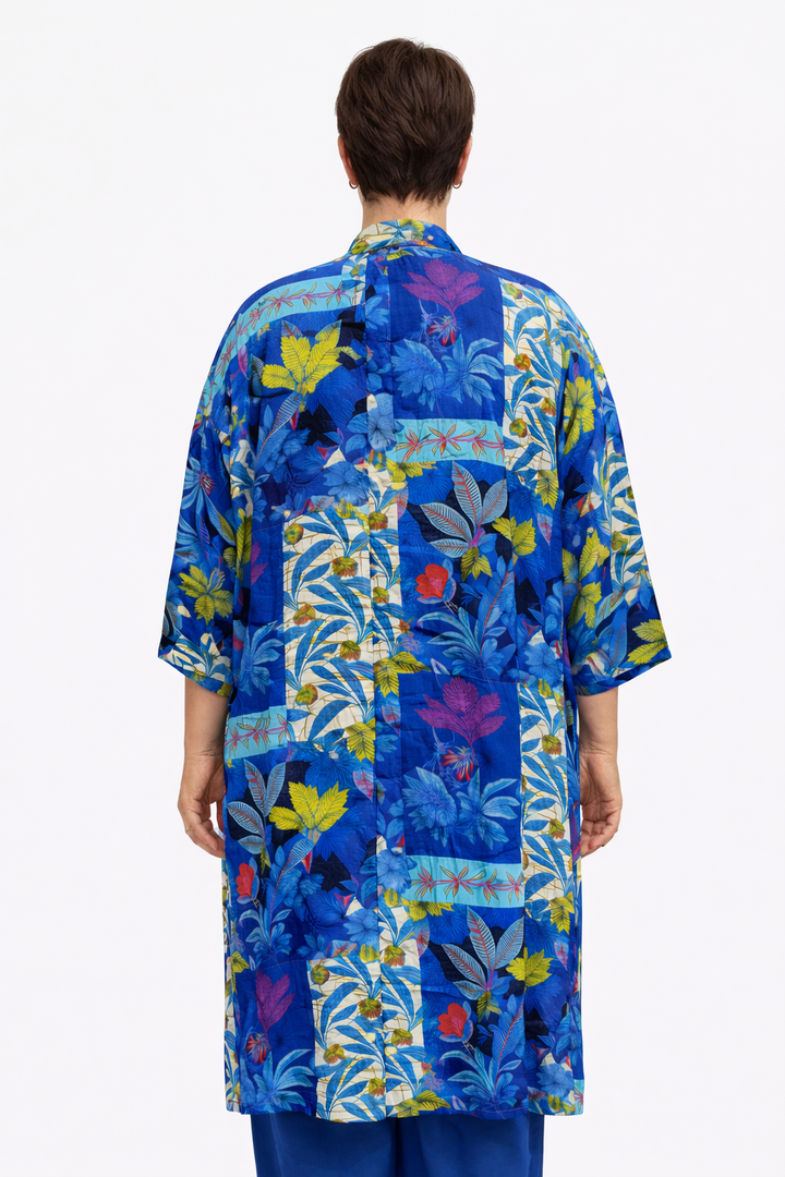 Lange Kimono Met Tropische Print