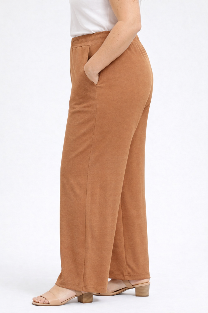 Tabaksbruine Piqué Broek