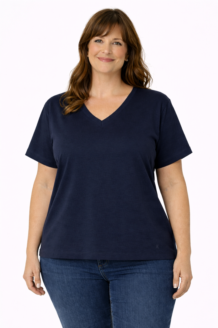 T-Shirt V-Hals Navy