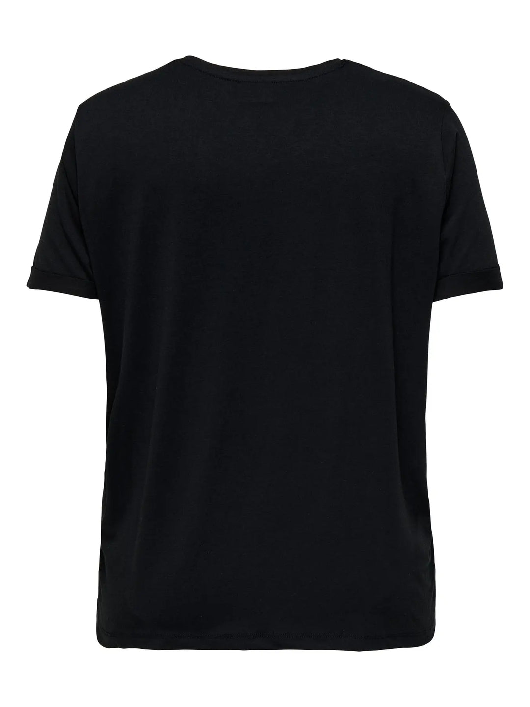 Schwarzes Basic-T-Shirt mit Rundhalsausschnitt