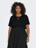 Schwarzes Basic-T-Shirt mit Rundhalsausschnitt