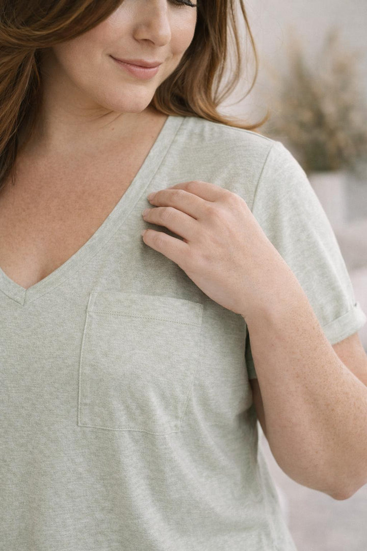 Linnen T-Shirt Met Borstzak