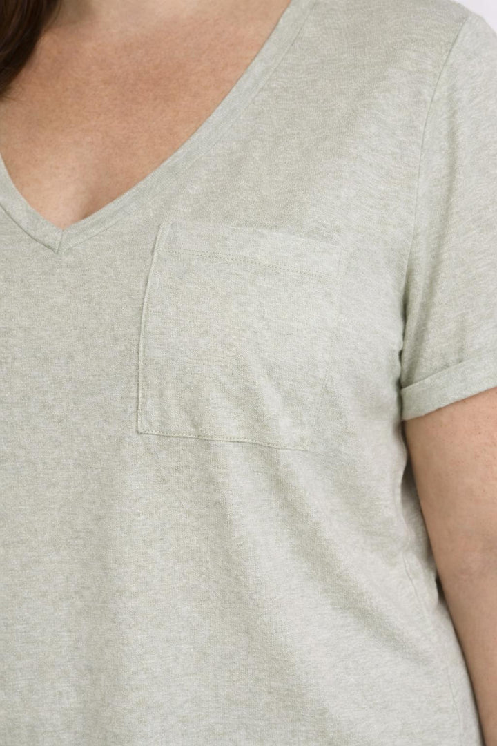 Linnen T-Shirt Met Borstzak