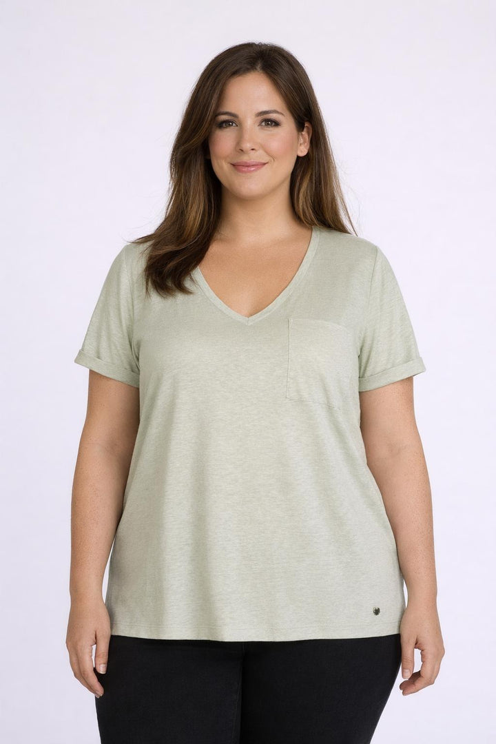 Linnen T-Shirt Met Borstzak