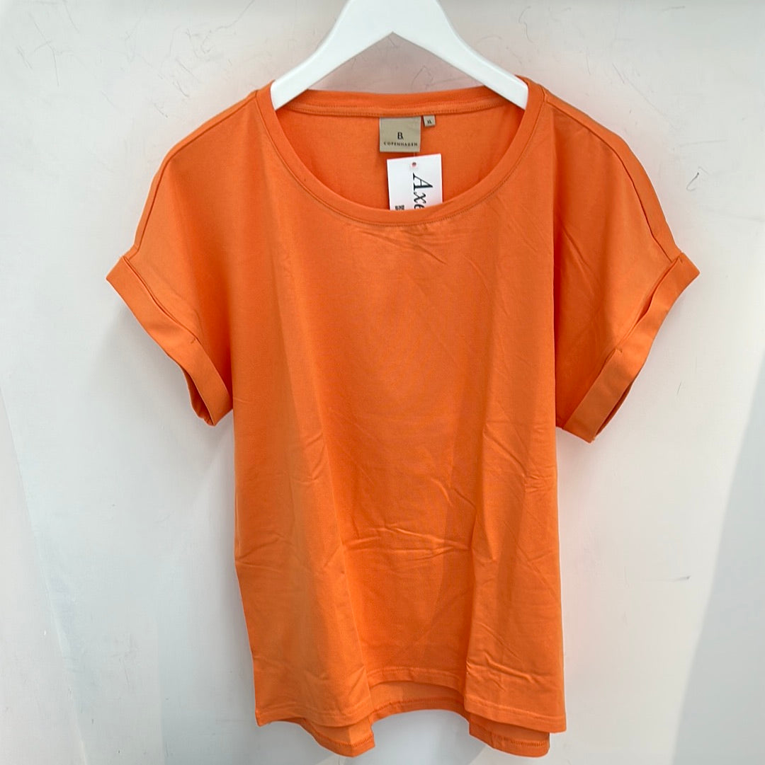 t-shirt met ronde hals in oranje