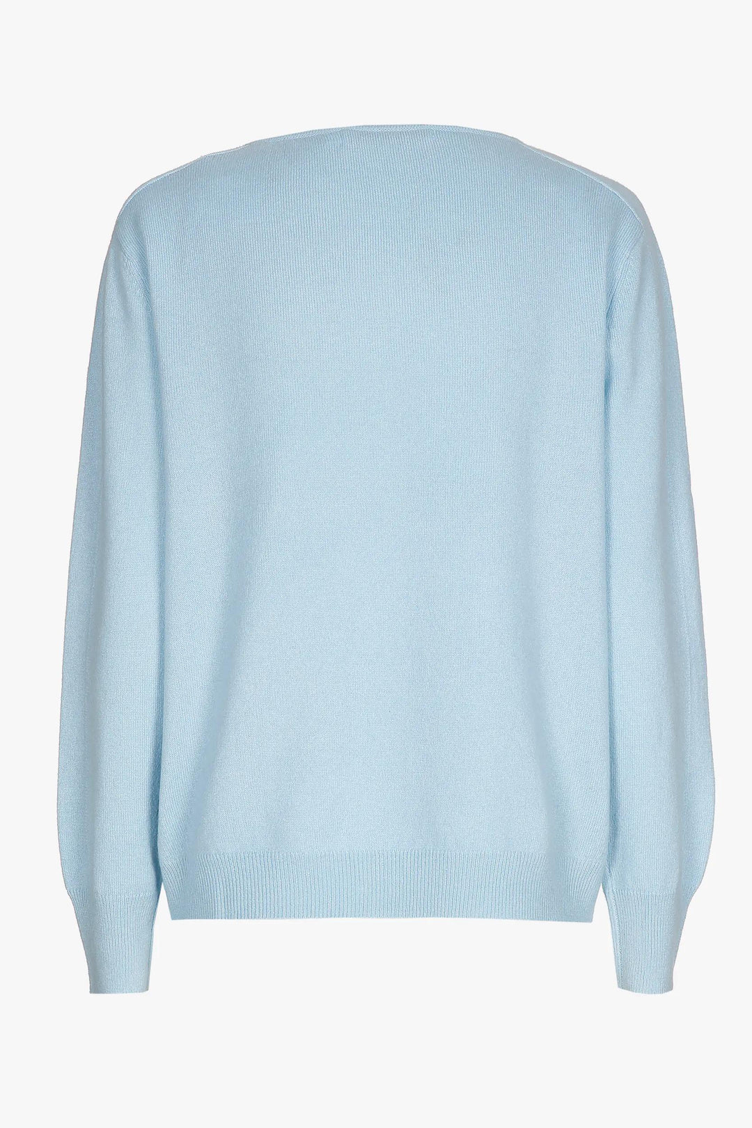 light blue flowing cashmere sweater