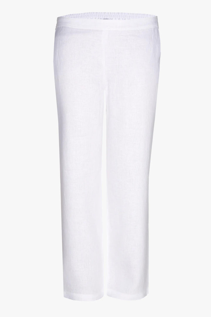 weiße Hose aus fein strukturiertem Stoff