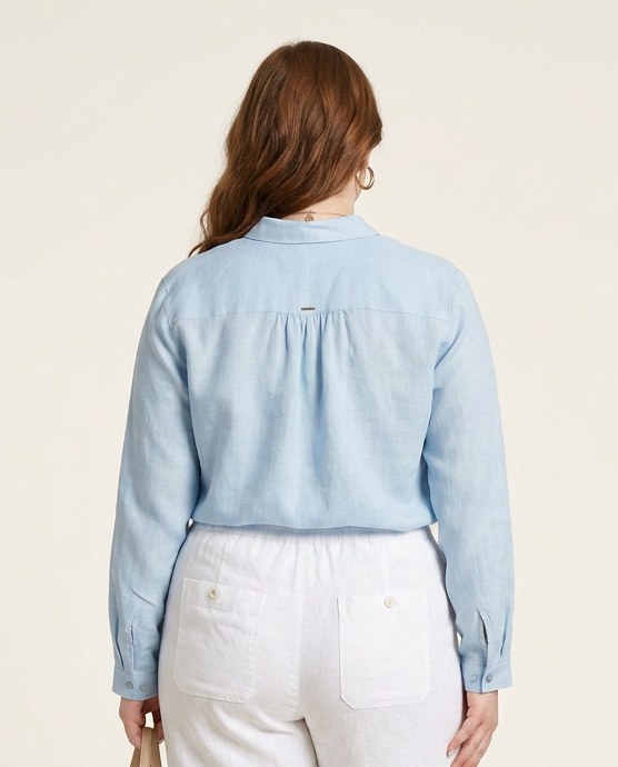 luchtig linnen hemd blauw
