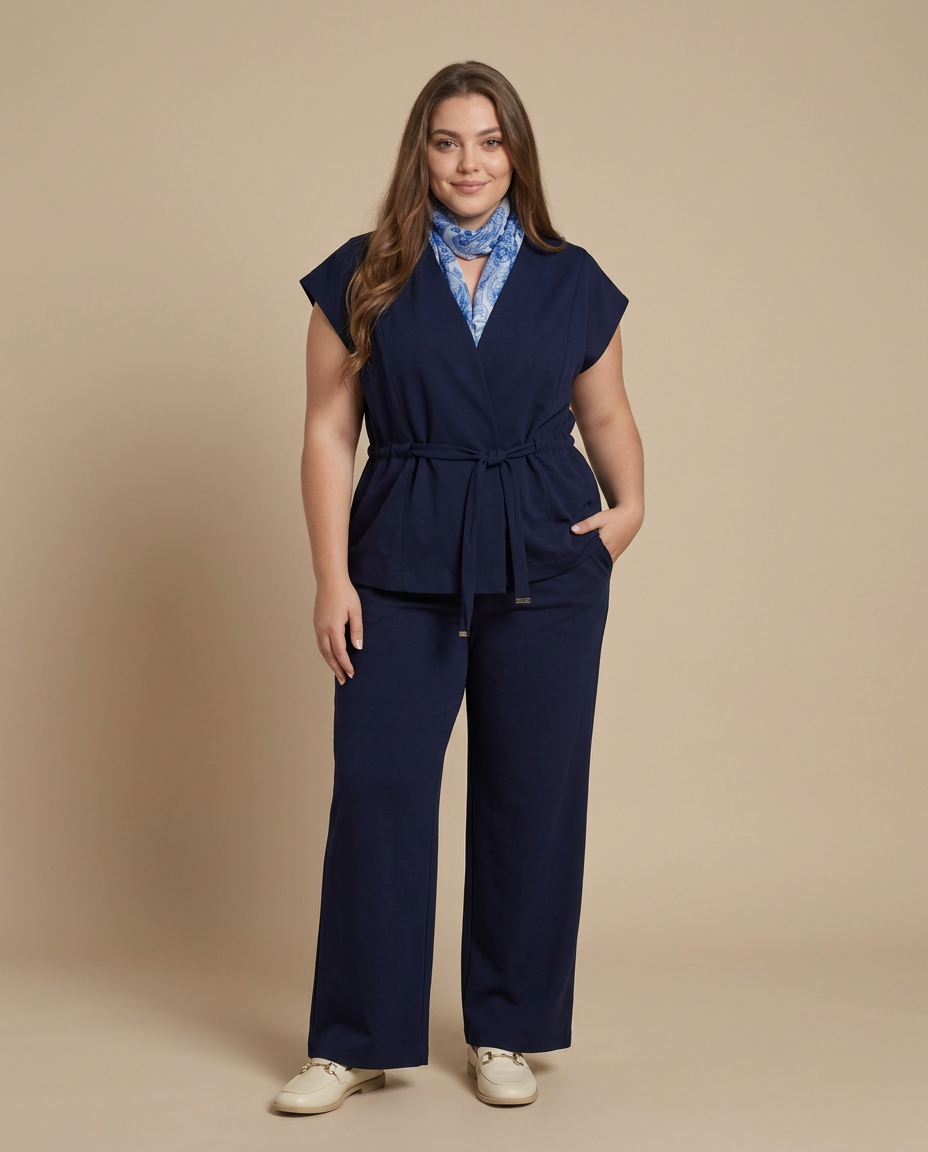 Donkerblauwe Wijde Broek