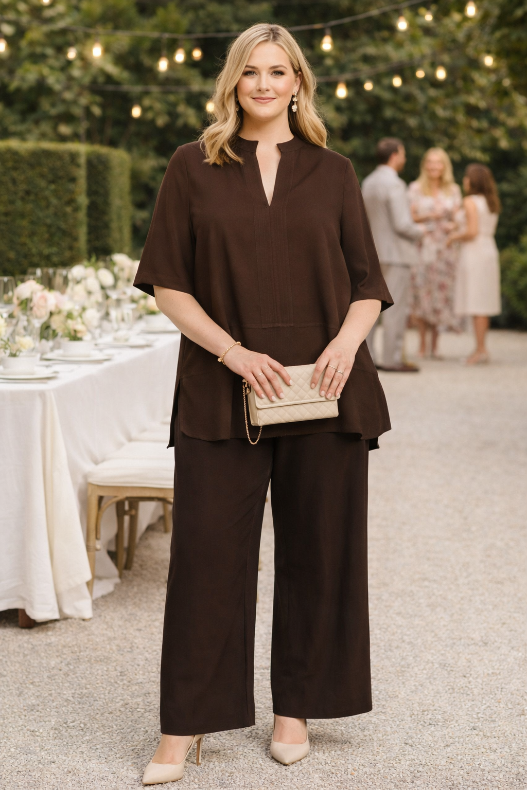 Bruine Linnen Viscose Broek