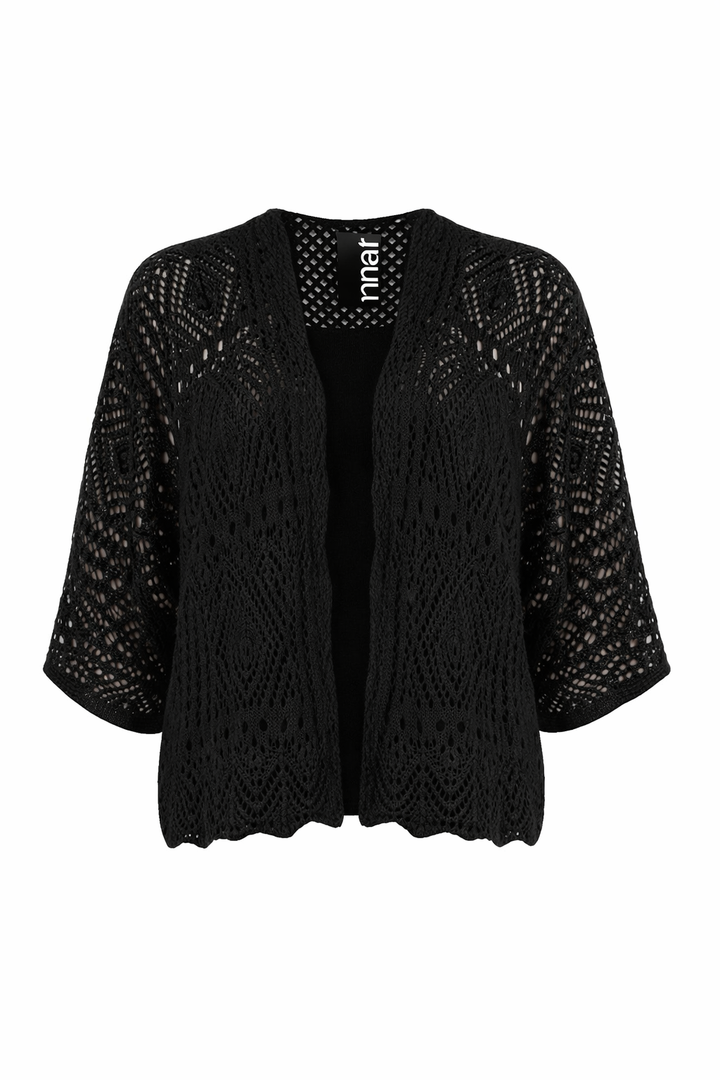 Zwarte Gehaakte Korte Vest