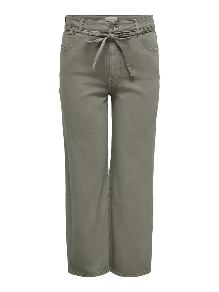 Groene Jeans Met Striklint