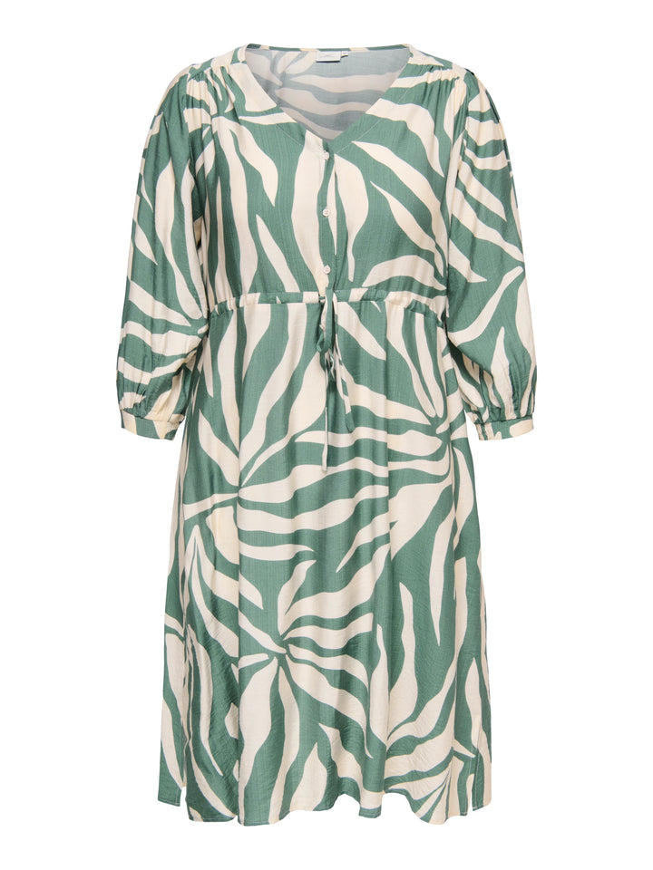 Groene Print Jurk Met Koord