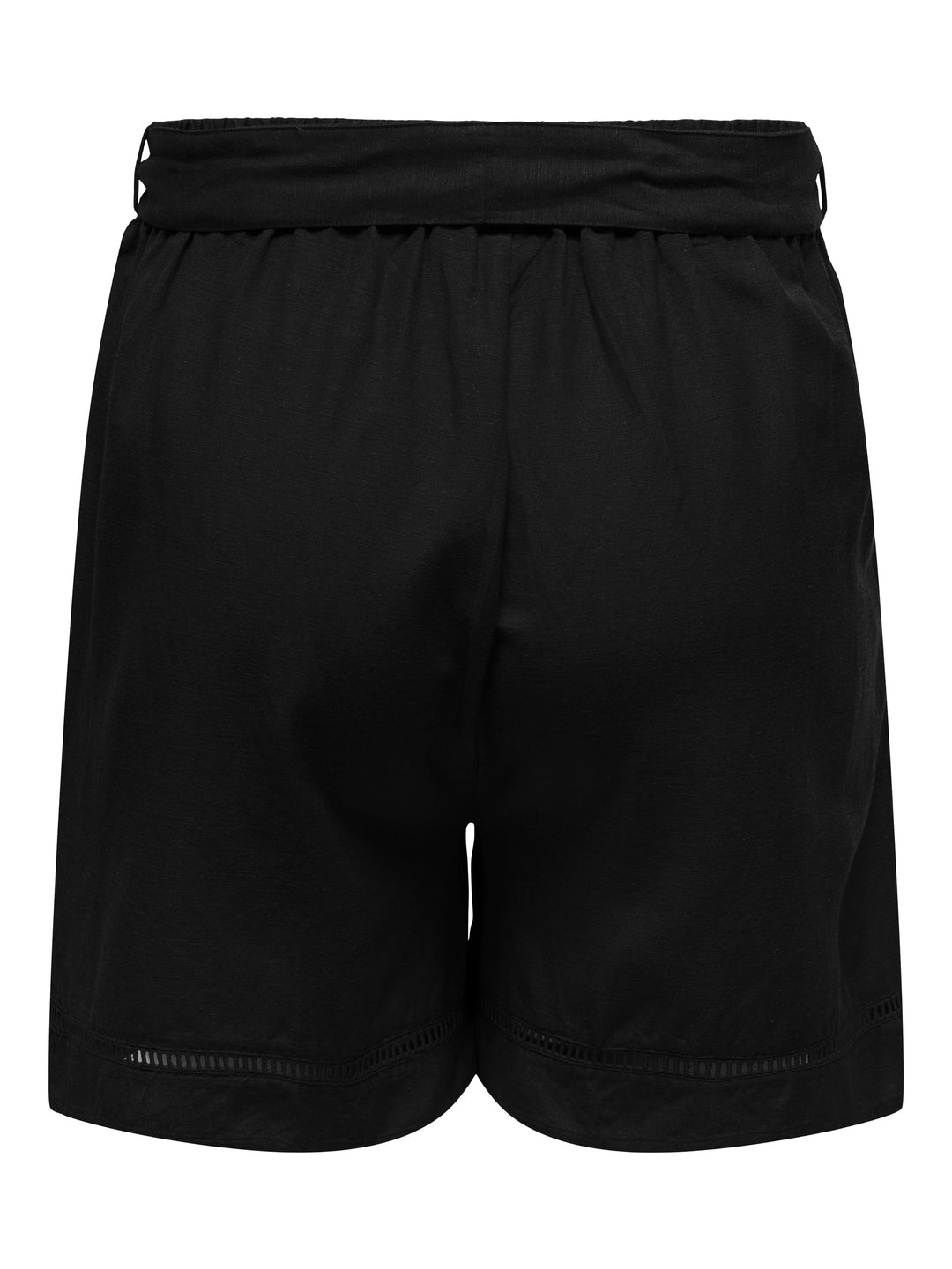Schwarze Shorts in Übergröße mit Bindegürtel