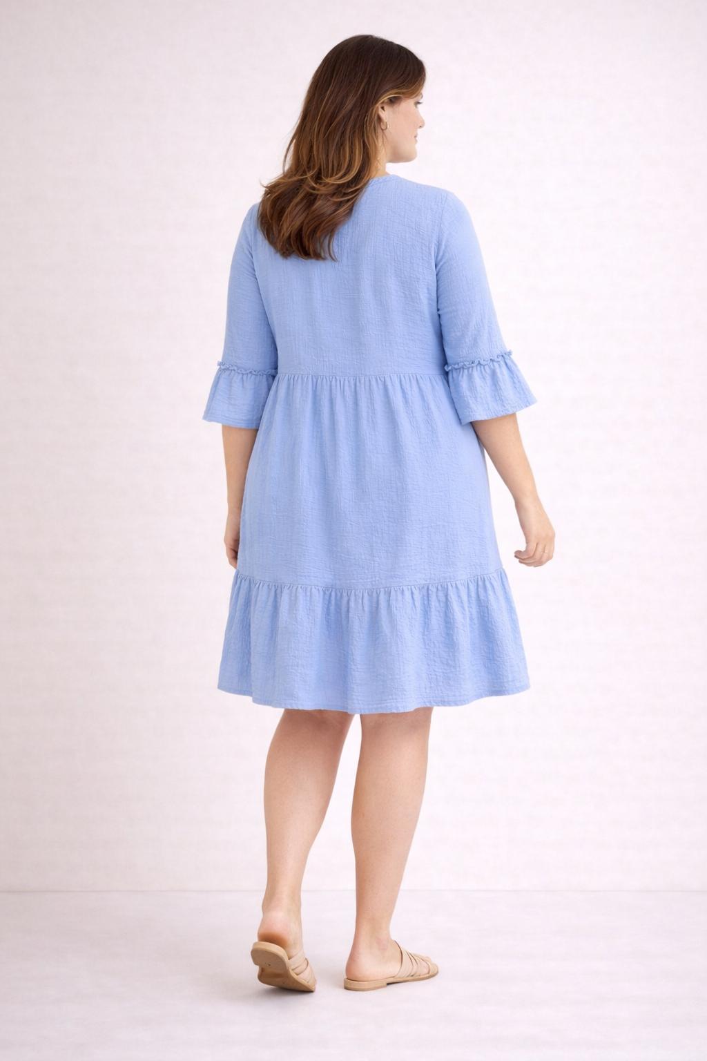 Lichtblauwe Katoenen Jurk