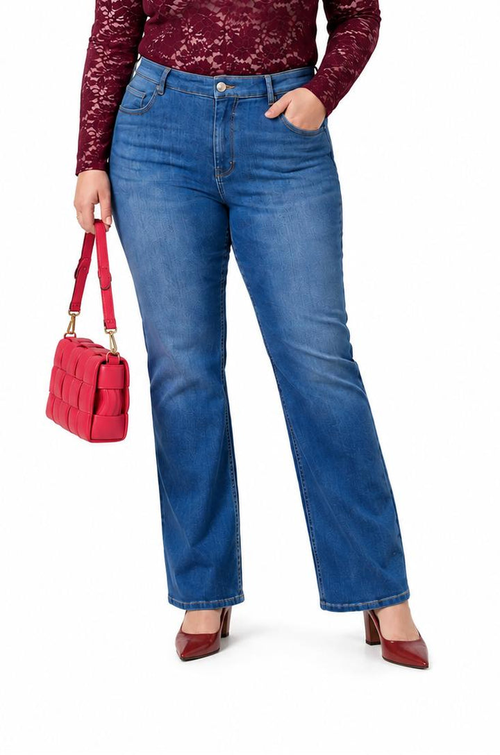 Straight Jeans In Mediumblauw Denim
