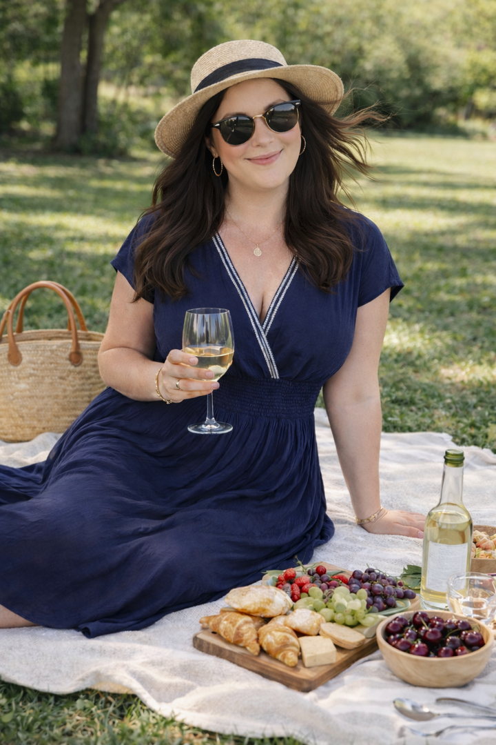 Zomerse Maxi Jurk In Navy