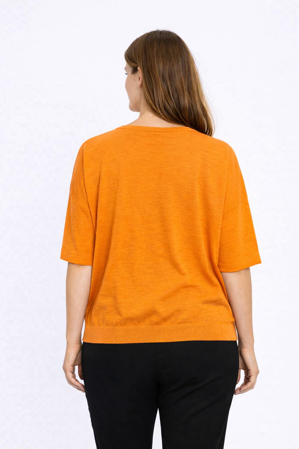 Oranje Linnenmix T-shirt