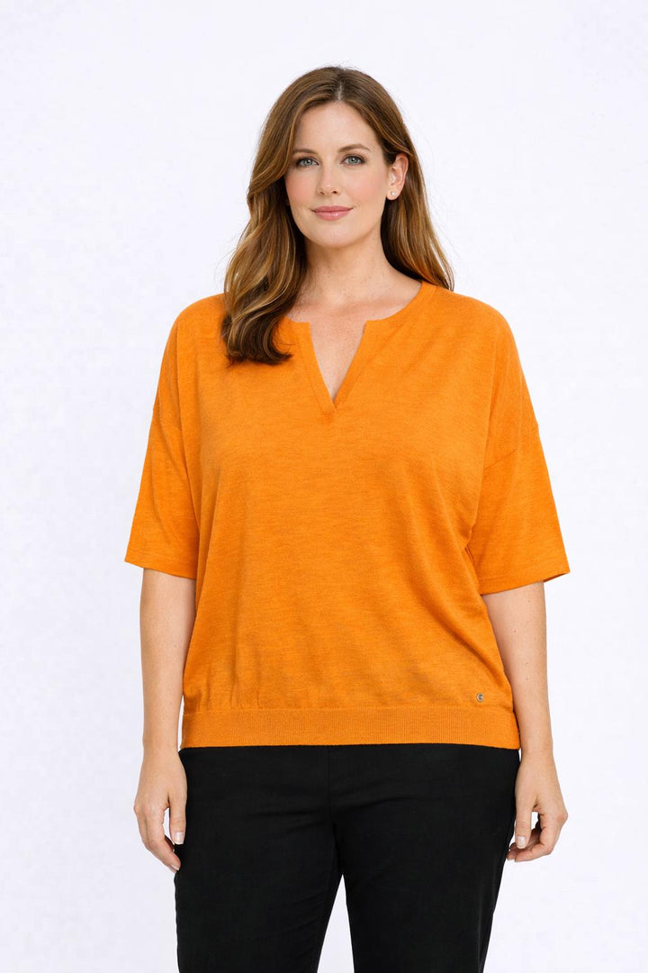 Oranje Linnenmix T-shirt
