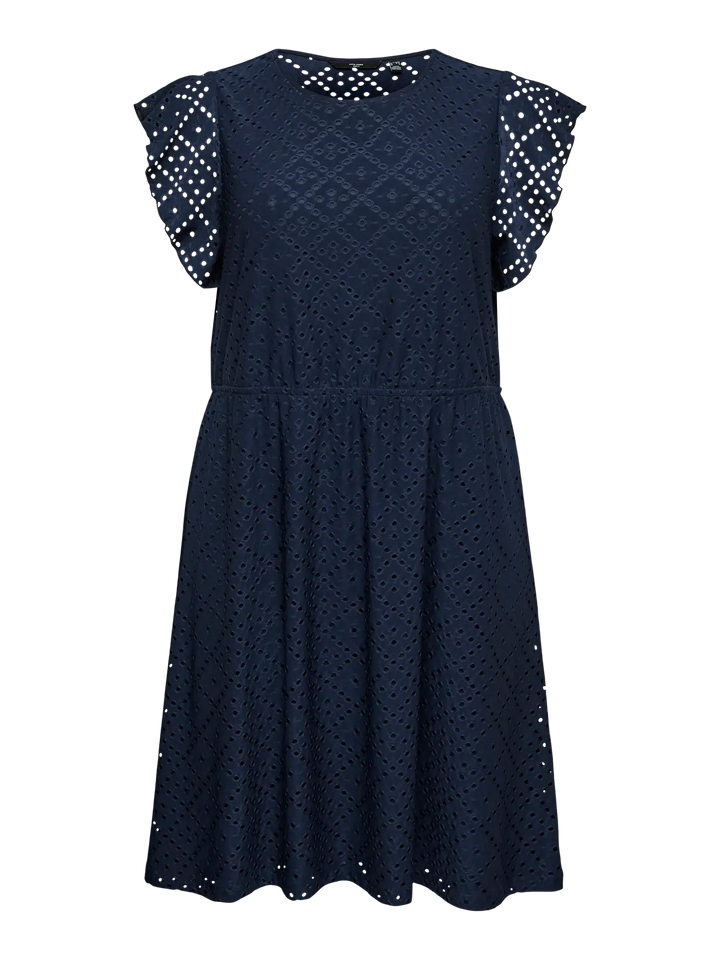 Donkerblauwe Broderie Jurk