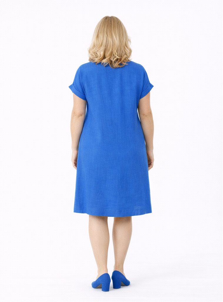 Linnen Jurk Met Splitkraag