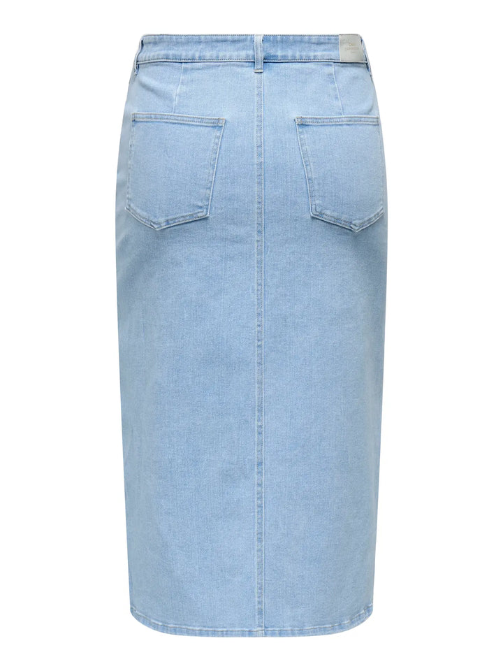 Denim Kokerrok Met Split