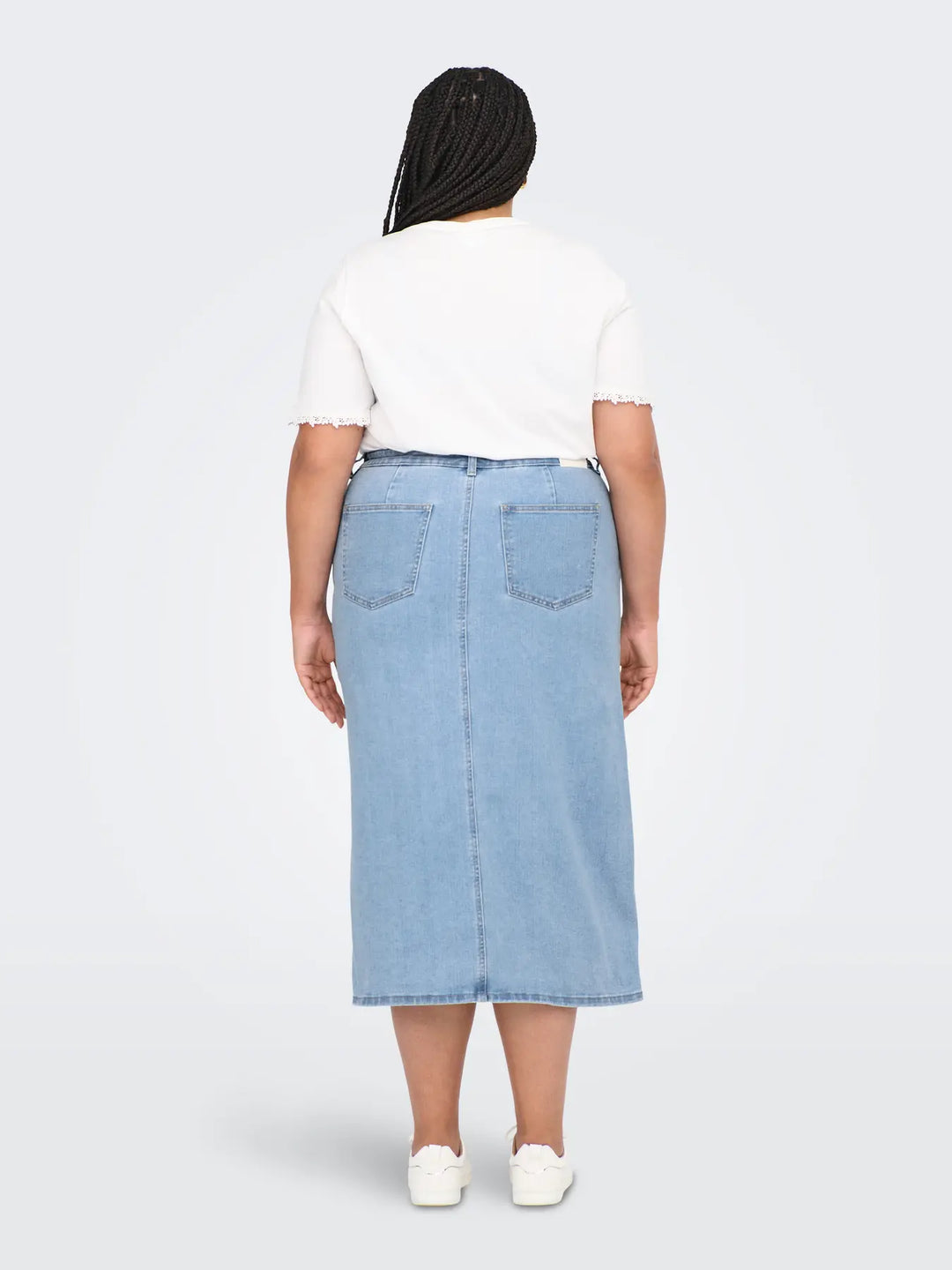 Denim Kokerrok Met Split