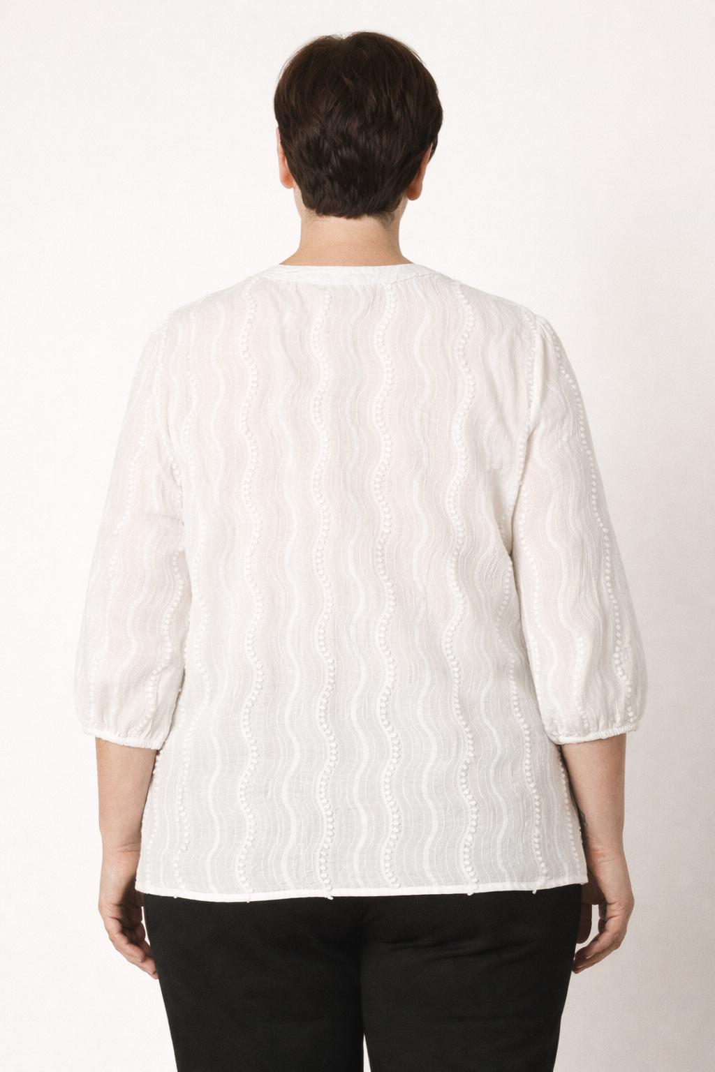 witte katoenen blouse met structuur