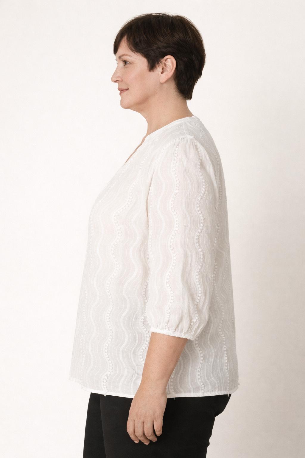 witte katoenen blouse met structuur