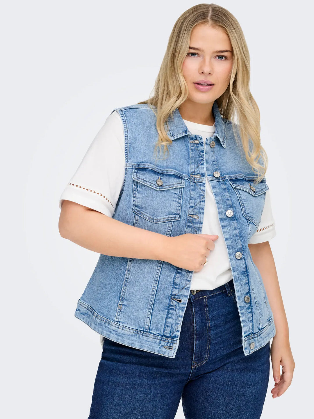 Lichtblauwe Denim Gilet