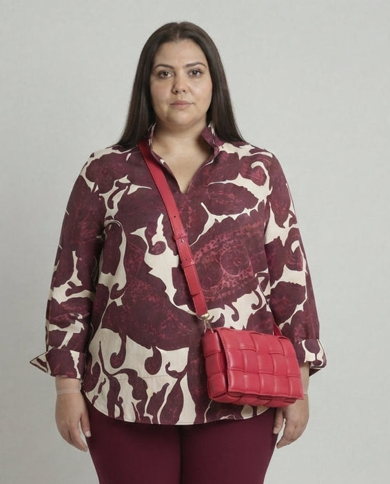 Pruimkleurige Blouse