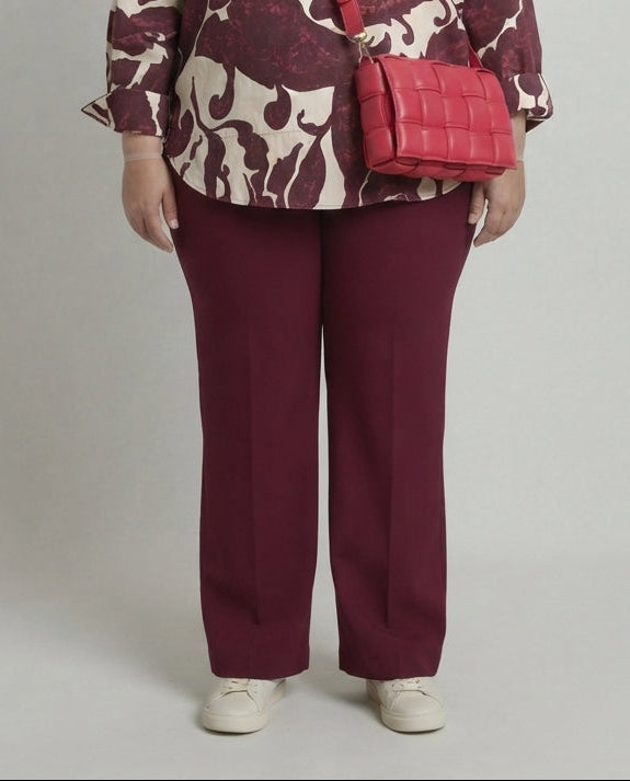 Pruimkleurige Viscose Broek