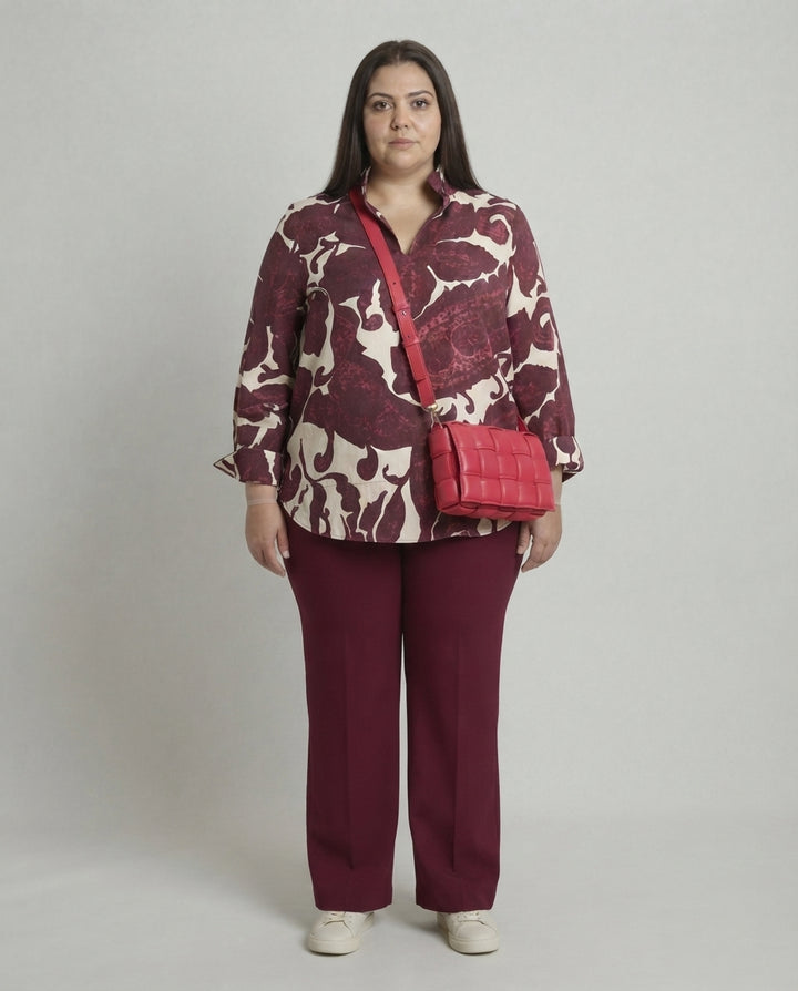 Pruimkleurige Blouse