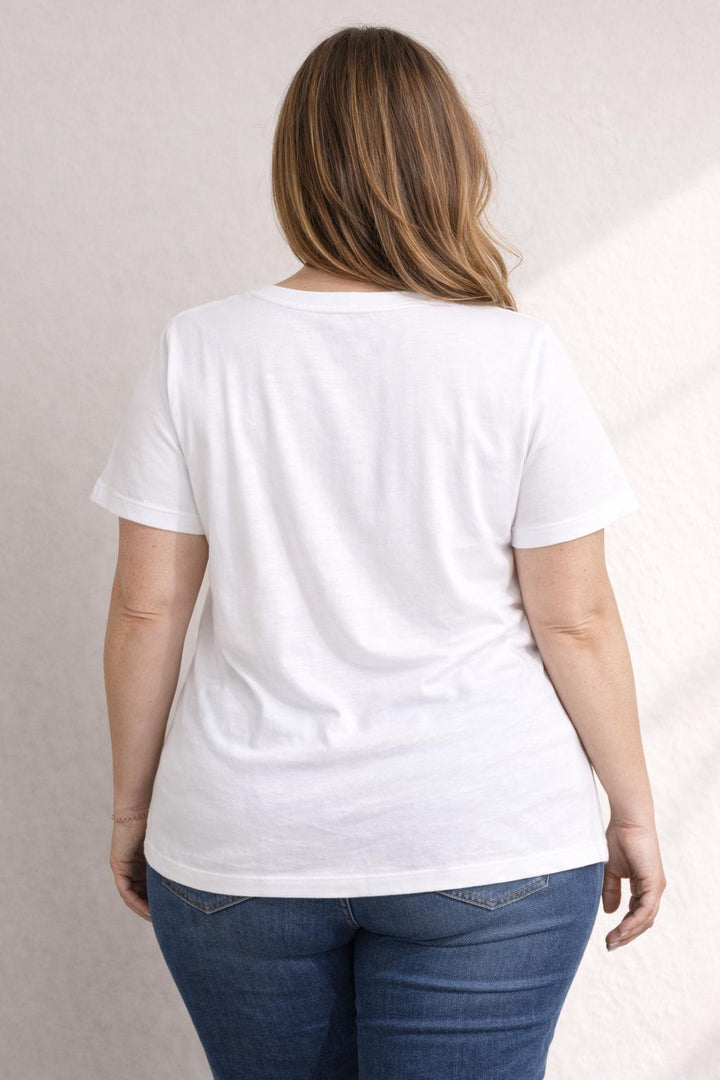 T-Shirt V-Hals Wit