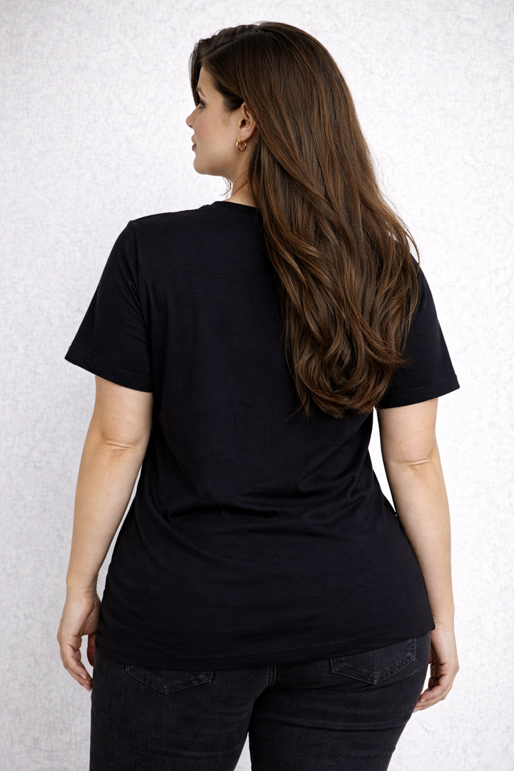 T-Shirt Ronde Hals Zwart