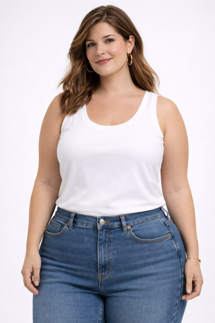 Top Ronde Hals Wit