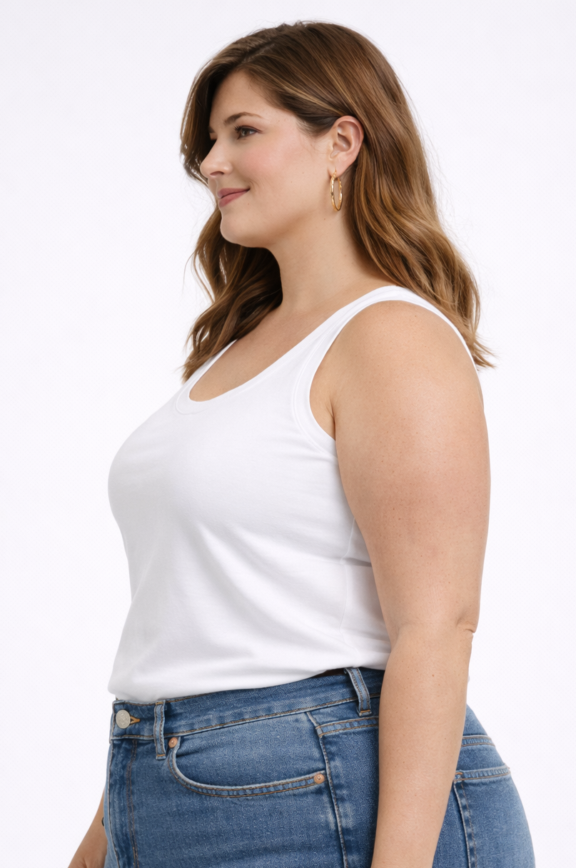 Top Ronde Hals Wit