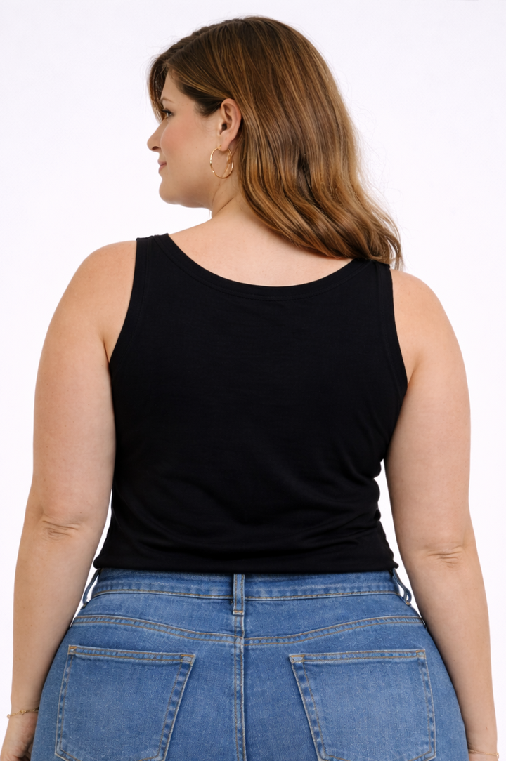 Top Ronde Hals Zwart