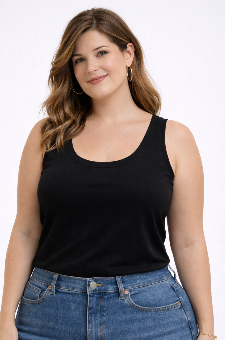 Top Ronde Hals Zwart