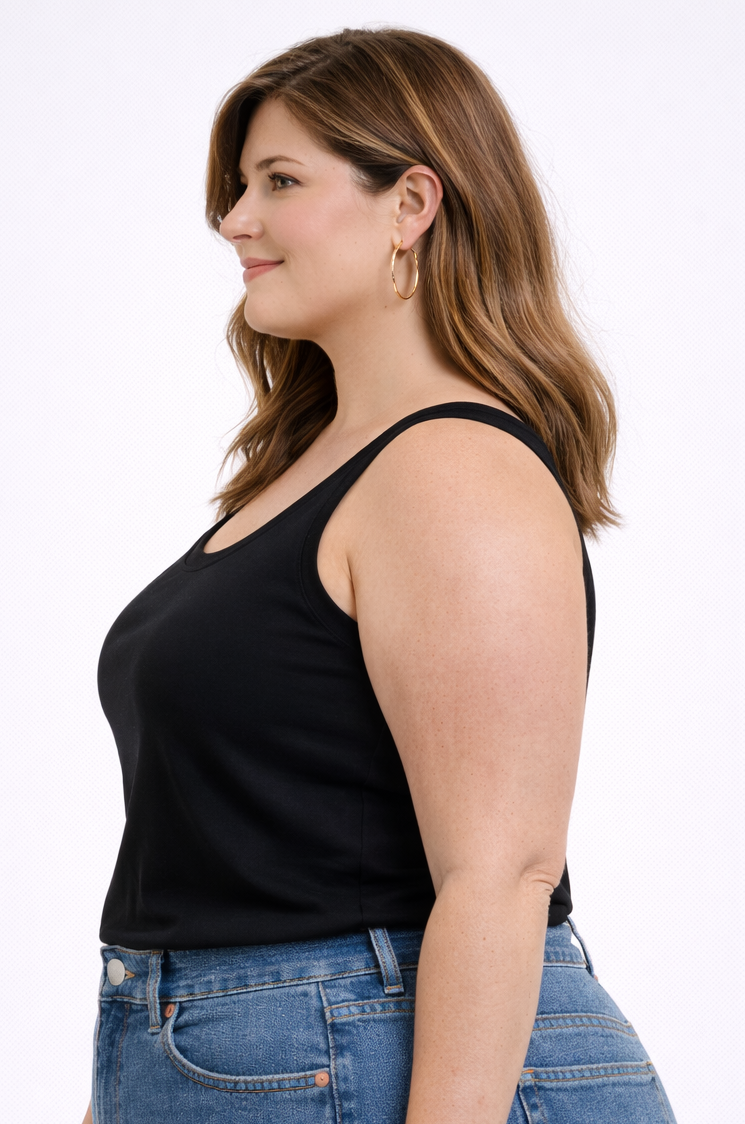 Top Ronde Hals Zwart