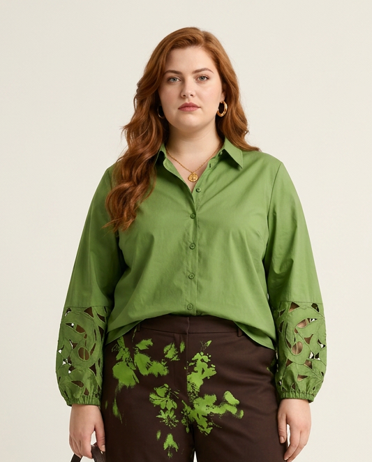 Blouse in Olijfgroen